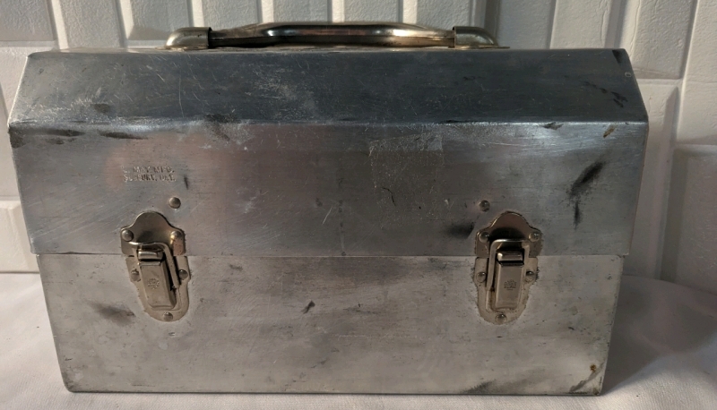 L. May Manufacturing Metal Toolbox.