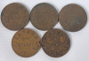 1920 - 1936 Canadian King George V One Cent Pennies . 1920 , 1928 , 1929 , 1931 , 1932 &times;2 , 1933 , 1934 , 1935 & 1936 . Ten (10) Coins - 3