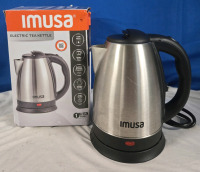 IMUSA 1.8 Liter Cordless Stainless Steel Electric Tea Kettle with Easy To Serve Pouring Spout