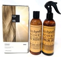New IGK Surf Club Permanent Color Kit (Light Cool Blond 9NA) & As-New UrbanHydration Honey Detangling Spray + Daily Moisturizer