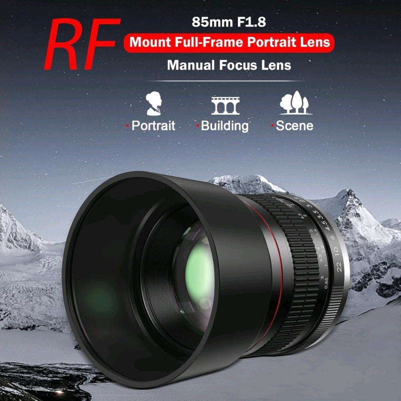 New BENOISON 85mm f1.8 Portrait Lens - RF Lens Manual Focus for Canon EOS R/Ra/RP/R3/R5/R5 C/R6/R6 Mark II /R7/R8/R10/R50/R100 | Retails for Over $150!