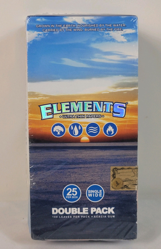 New , Sealed - Elements Ultra Thin Rolling Papers . 25 Packs , 100 Leaves Per Pack