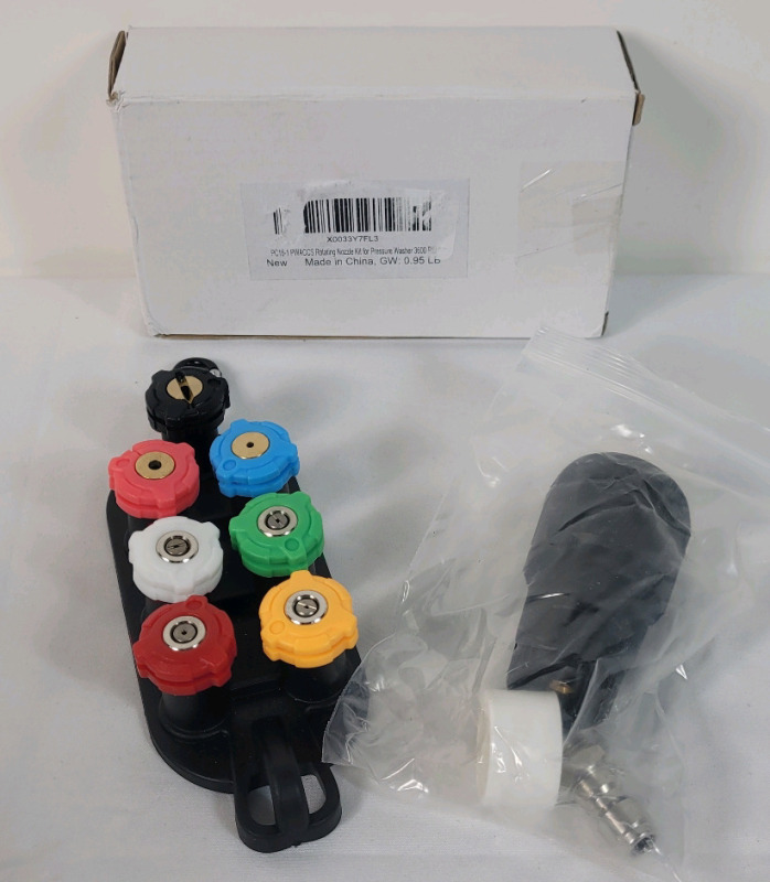 New - 7pc. Rotating Nuzzle Kit for Pressure Washer , 3600psi Max