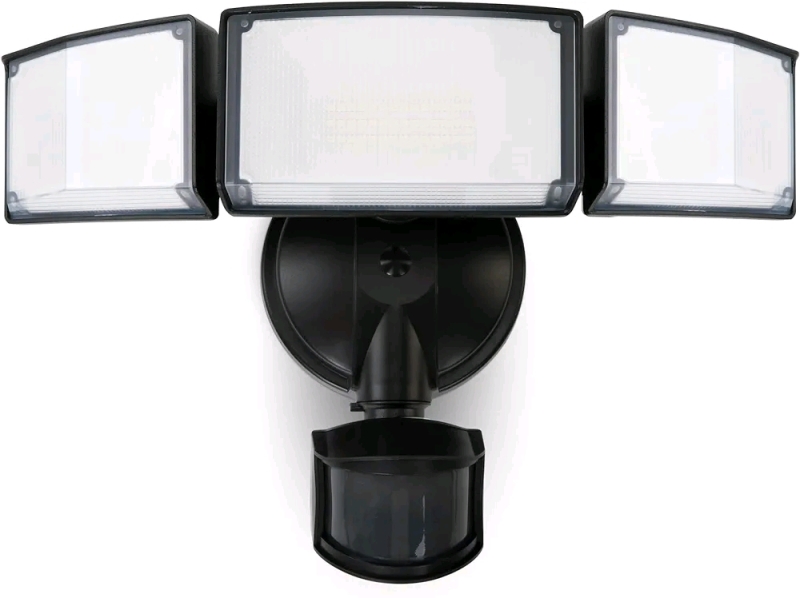 New - LUTEC 80W 9000LM LED Security Lights Motion Sensor Light Outdoor, 5000K Daylight, IP65 Waterproof, Dusk to Dawn, 3 Head Motion Detected Flood Light