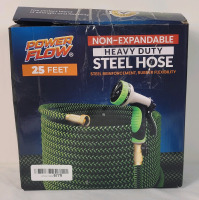 Power Flow 25ft. Non-Expandable Heavy Duty Steel Hose