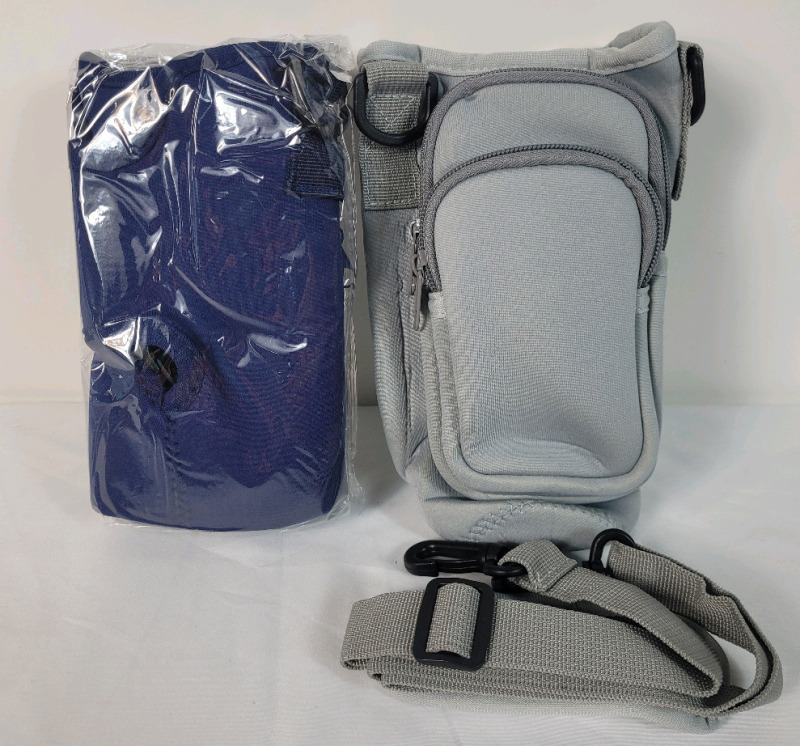 New - Stanley Water Bottle Carrier Bags with Shoulder Strap , Blue & Grey .