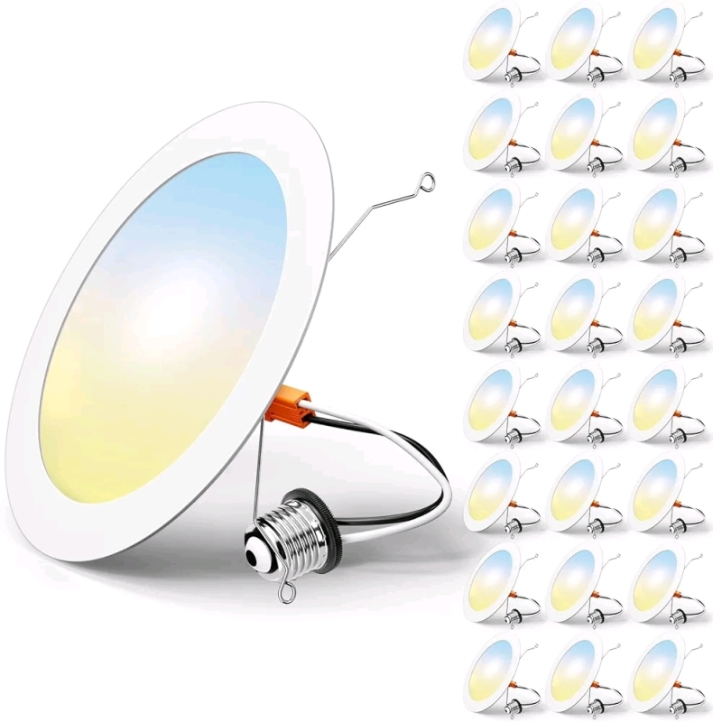 New - FREELICHT 24-Pack Retrofit 6" LED Recessed Lighting , Dimmable Flat LED Can Lights, 10W=110W, 1000LM | Retails for Over $100