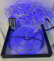 300ft. Outdoor Waterproof LED Strip Lighting with Remote , 15 Different Colors . 2 Rolls of Lights , 1 Roll Unraveled . Tested Working