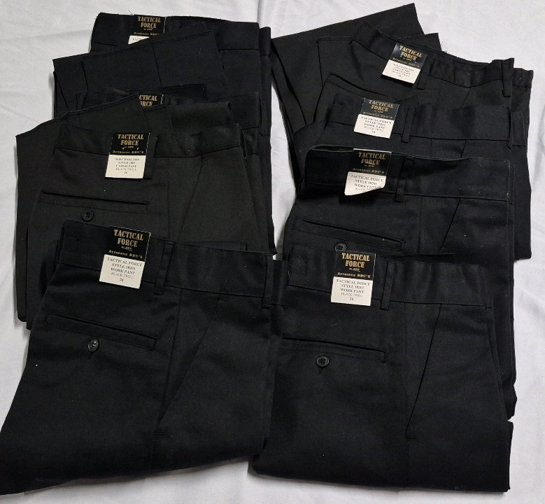 8 New APG sz 26 Waist & 36" Length Men's Tactical Force Black Twill Pants *Pants fit Small*