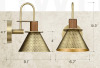 New - HWH Brass Wall Sconces , Wall Light Fixtures Gooseneck Barn Light, Single Wall Lamp , Hammered Metal Shade, Antique Brass . Model # 5HZG74B-2 BG - 2