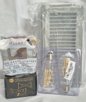 New Home Improvement Lot - Magnetic Door Stops, Light Bulbs, Floor Registers +