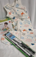 New Baby Lot - Chameleon Toy 0M+, Mosebears Baby BLANKET Bag & 2 pack Car Window Sun Shades