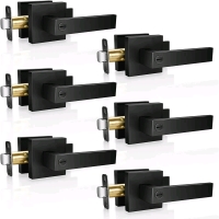 New - Onateel 6-Pack Modern Black Door Handles Privacy Door Levers | Retails for Over $100!