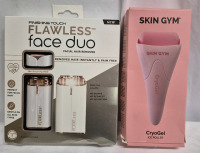 New Skincare Lot - Finishing Touch Facial Hair Removal & Skin Gym Cryogel Ice Roller