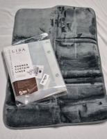 New Liba Clear Shower Curtain 72 by 72" & New Memory Form Mat 20 by 29"