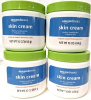 4 New Amazon Basics Skin Cream (Compare to Cetaphil Moisturizing Cream) | 454g ea | EXP 2027/15
