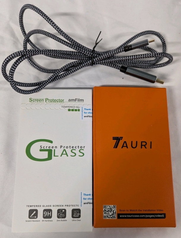 New AmFilm Tempered Glass Screen Protector for Galaxy Note 9, Tauri iPhone 16 Pro Phone Case and usb-c to Display Port Adapter Cable (3' Long)