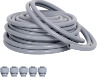 New - NewAge America 1/2" - 50FT KableLock Liquid-Tight Flexible Conduit & 5pc Non-Metallic Straight Fittings . UL Certified , Waterproof Conduit