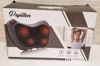 New PAPILLON Shiatsu neck and back Massager pillow with heat model JH-016. Box has minor damage from transit.