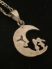 925 Mexico signed Moon Necklace Chain - 2