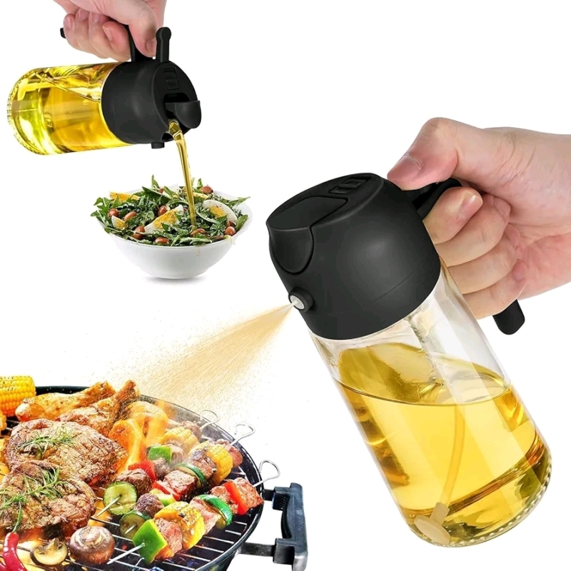 New TrendPlain 16oz Olive Oil Dispenser Bottle for Kitchen - 2 in 1 Oil Dispenser and Oil Sprayer for Cooking- BPA-Free 470ml