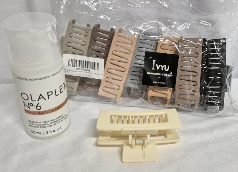 New Olaplex No. 6 Hair Bond Smoother 100 mL & 8 New Ivyu Hair Clips
