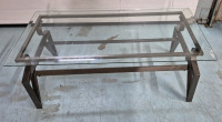 Glass Top Coffee Table - 48" L x 24" W x 18.5" H