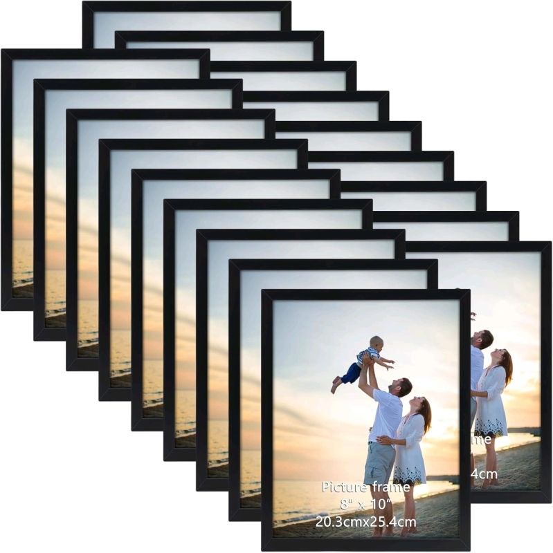 New 18-Pack Hoikwo Black Picture Frames for 8x10 Photos / Certificates | Each Frame Measures 9" x 11.5"
