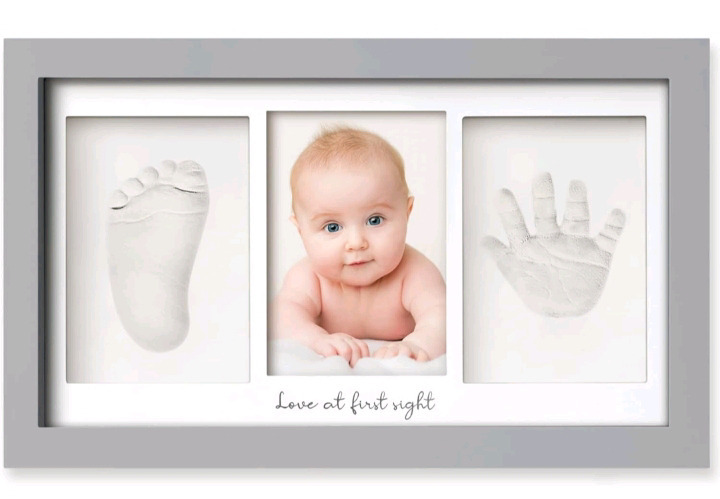 New | KeaBabies Duo Baby Handprint & Footprint Keepsake Frame