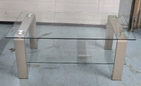 Glass 2 Tiered Coffee Table 40" x 20" x 17" | * No Chips Or Cracks