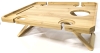 New 10 inch 2-Tier Bamboo Steamer Basket Set with 2 Pairs of Chopsticks, 1 Sauce Dish & 20 Disposable Liners + Foldable Bamboo Picnic Table with 4 Wine Glass Holders (15.75" x 12.25" x 5.75" Tall) - 6