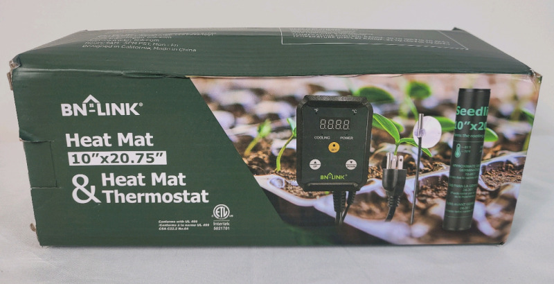 New - BN-LINK Garden Seeding Heat Mat (10"&times;20 3/4") & Heat Mat Thermostat
