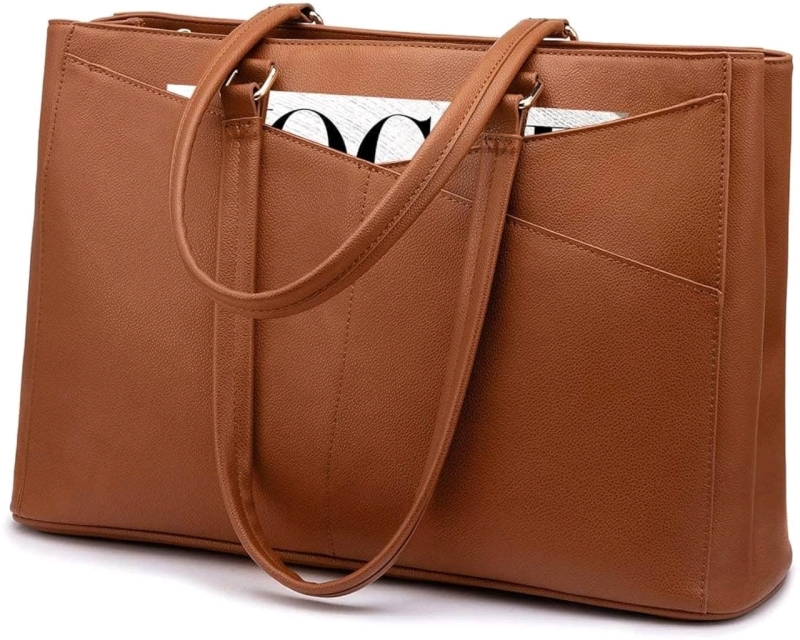 New LOVEVOOK Laptop Tote Bag for Women 15.6 Inch Waterproof Leather Computer Bag