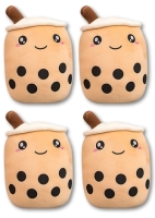4 (Four) New Genchi Boba Bubble Tea Plush Pillow Plushie | 24cm ea