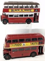2 CORGI 1:50 Diecast London Transport Double Decker Buses : #27 Hammersmith Bdy, #145 Dagenham New Road | 3.5" Tall