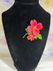 Vintage Vibrant 1960&rsquo;s Bright Pink Enamel Dogwood Flower Brooch Luminates Orange Under Black Light - 2