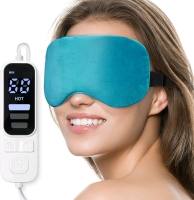 New Ezona Heated Eye Mask, Warm Eye Compress Mask for Dry Eyes with Temperature & Timer Control, Made with Flax & Lavender