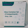 New - HOMBERKING 10-Pack 2-Compartment Glass Meal Containers . Food Storage Containers with Lids, Airtight Glass Lunch Bento Boxes (10 lids & 10 Containers) - 2