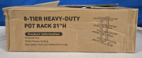New | 8-Tier Iron Heavy-Duty Pot Rack 21" Tall | 19" x 8⅛" x 21"