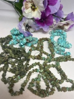 Turquoise Stone Strands Green Agate & Howlite Strand Necklaces Ready to add Clasps