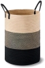 New - VIPOSCO Laundry Hamper, Tall Woven Rope Storage Basket for Blanket, Toys, Laundry in Living Room - 72L Brown & Black