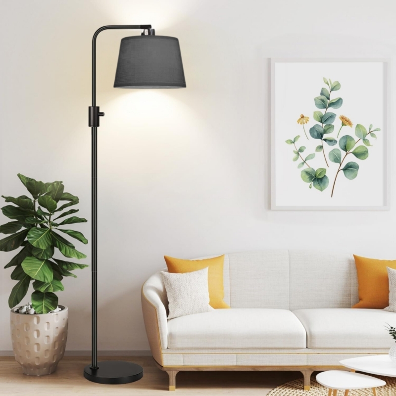 New Nintiue Dimmable Floor Lamp Black with Black Shade