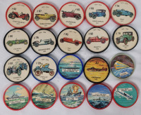 20 Vintage Hostess , Dare & Schuler's Caps . Cars , Military Vehicles , Space Caps