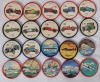 20 Vintage Hostess , Dare & Schuler's Caps . Cars , Military Vehicles , Space Caps