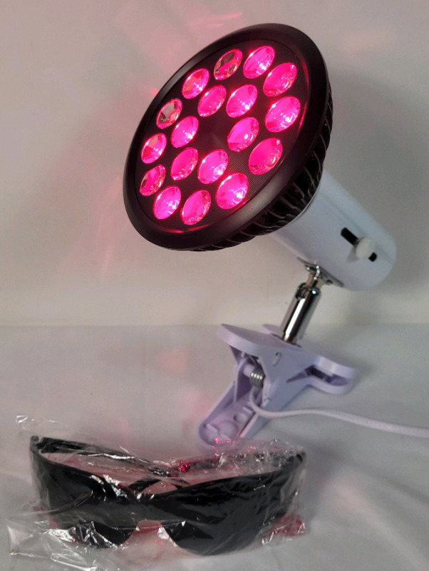 54W LED Infrared Light Therapy with Protective Glasses , 54W Red Light Therapy, Incandescent, Improved Heat Therapy Lamp for Face, Skin Health and Pain Relief