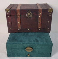 New - Jewelry Box w/Lock & Keepsake Box w/Pad Lock . Jewelry Box measures 10 1/4"&times;4"&times;10 1/4" & Keepsake Box measures 11"&times;6.5"&times;6.5"