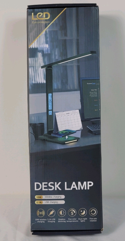 New - 10W Wireless Charging LED Desk Lamp , White