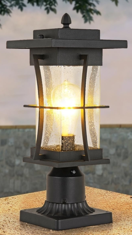 New 2-Pack Dusk To Dawn Outdoor Post Light Fixtures (Bulbs Not Included) 15" Tall | Retails for Over $200