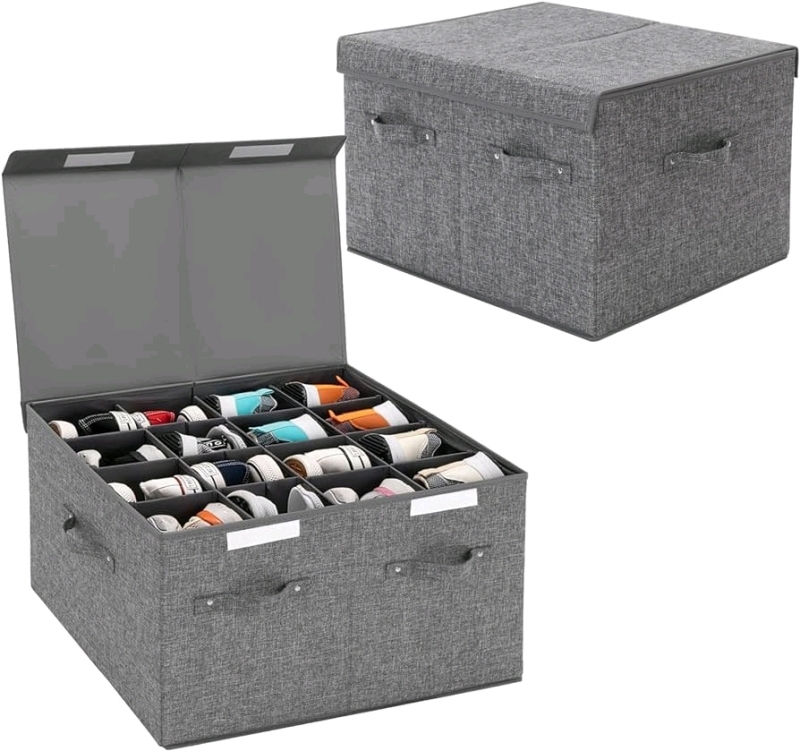 New | Large Fabric Shoe Storage Organizor Holds 16 Pairs Of Shoes | 21" x 17" x 13" | Retails For $50+