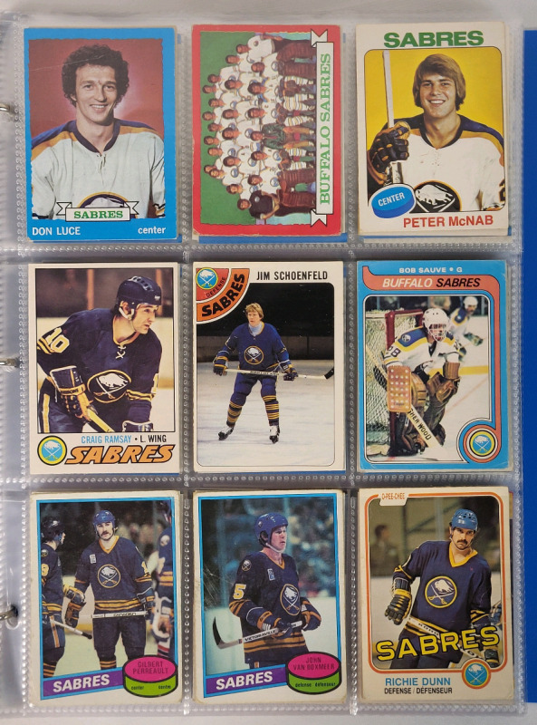 1973 - 2023 NHL Hockey Buffalo Sabres Trading Card Singles . 198 Trading Cards , No Doubles
